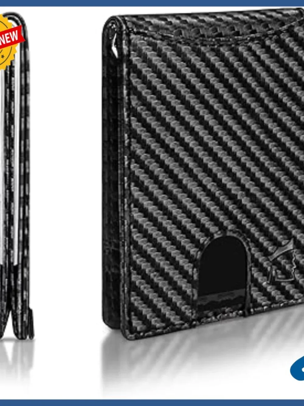 RFID Blocking Leather Slim Wallet for Men - Minimalist Bi-Fold Card Holder
